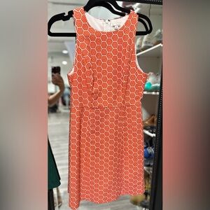 Gap Women Orange Geometric Sleeveless Tank Top Dress Fully Lined Pocket Size 2